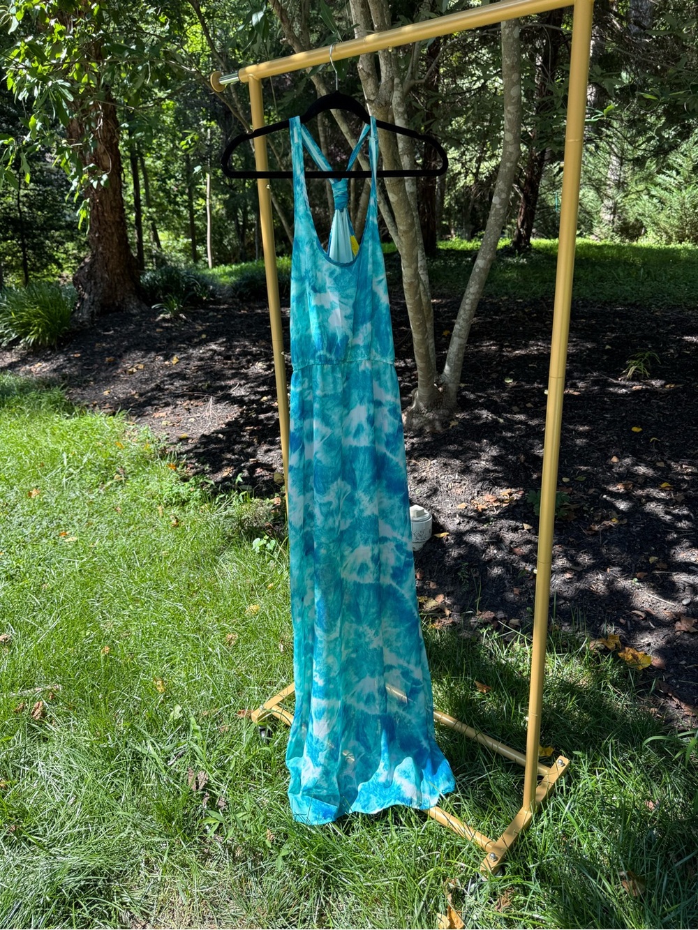 Ocean Blue Tie-Dye Maxi Dress